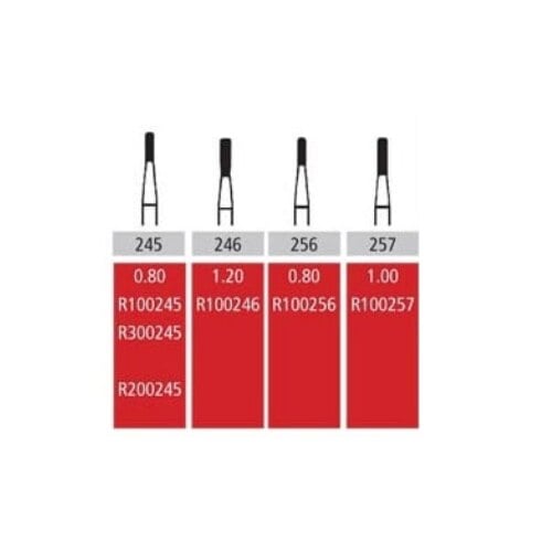 Alpen Carbide Bur FG #257 Amalgam Prep, Straight Fissure, 1.0 mm Diameter, 100/Pk