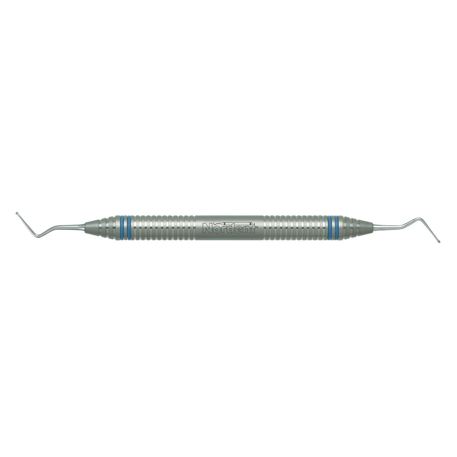 Nordent #11S Long Shank Spoon Excavator, Double End, 1.0 mm Head Diameter, DuraLite ColorRings Handle, Stainless Steel