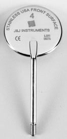 House Brand Size 4 Simple Stem Screw-In Front Surface Dental Mirror, Metal, Box of 12