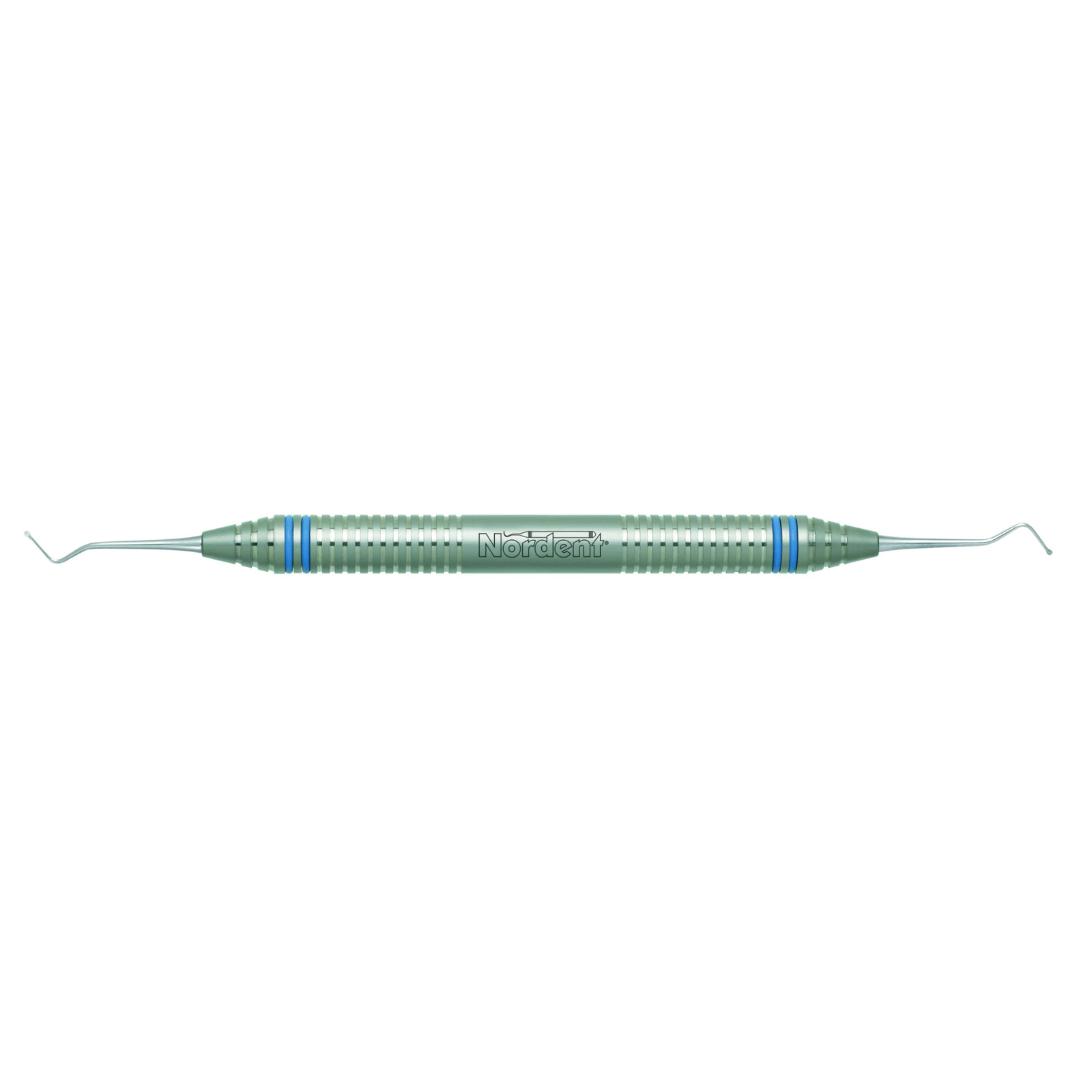 Nordent Excavator DE Spoon #1S (38/39), 1.0 mm Head Size, Double End, DuraLite ColorRings Handle, Stainless Steel