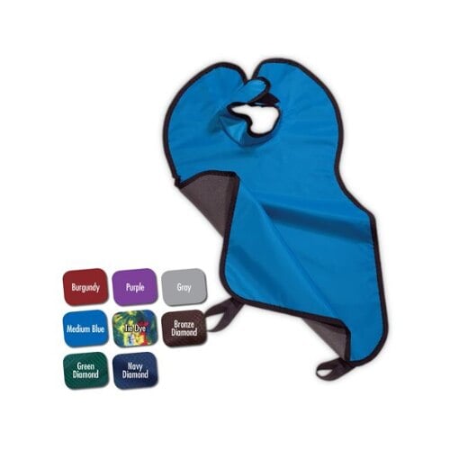 Flow X-Ray Lead-Free Adult Bib Apron with Attached Collar, Medium Blue, 24" x 26", 0.25 mm Lead Equivalency, 75051NL-16