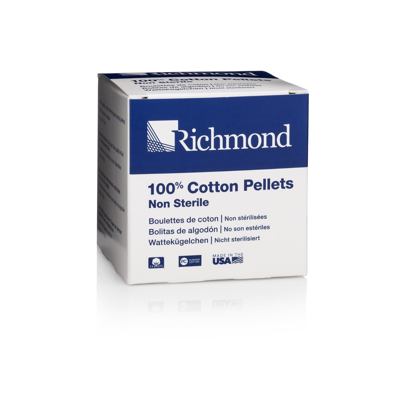 Richmond Dental Cotton Pellets, Size 3 (Medium), 5/32" Diameter, 2500/Box, 100108