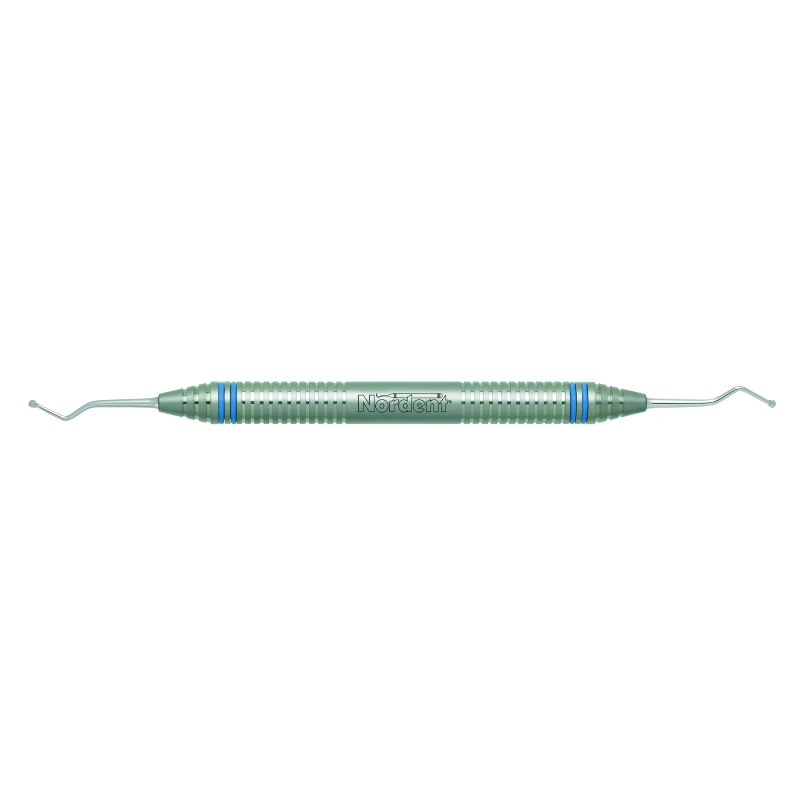 Nordent Excavator English Pattern Spoon #129-130 Double End, 1.7mm, 28° Angle, DuraLite ColorRings Handle, Stainless Steel