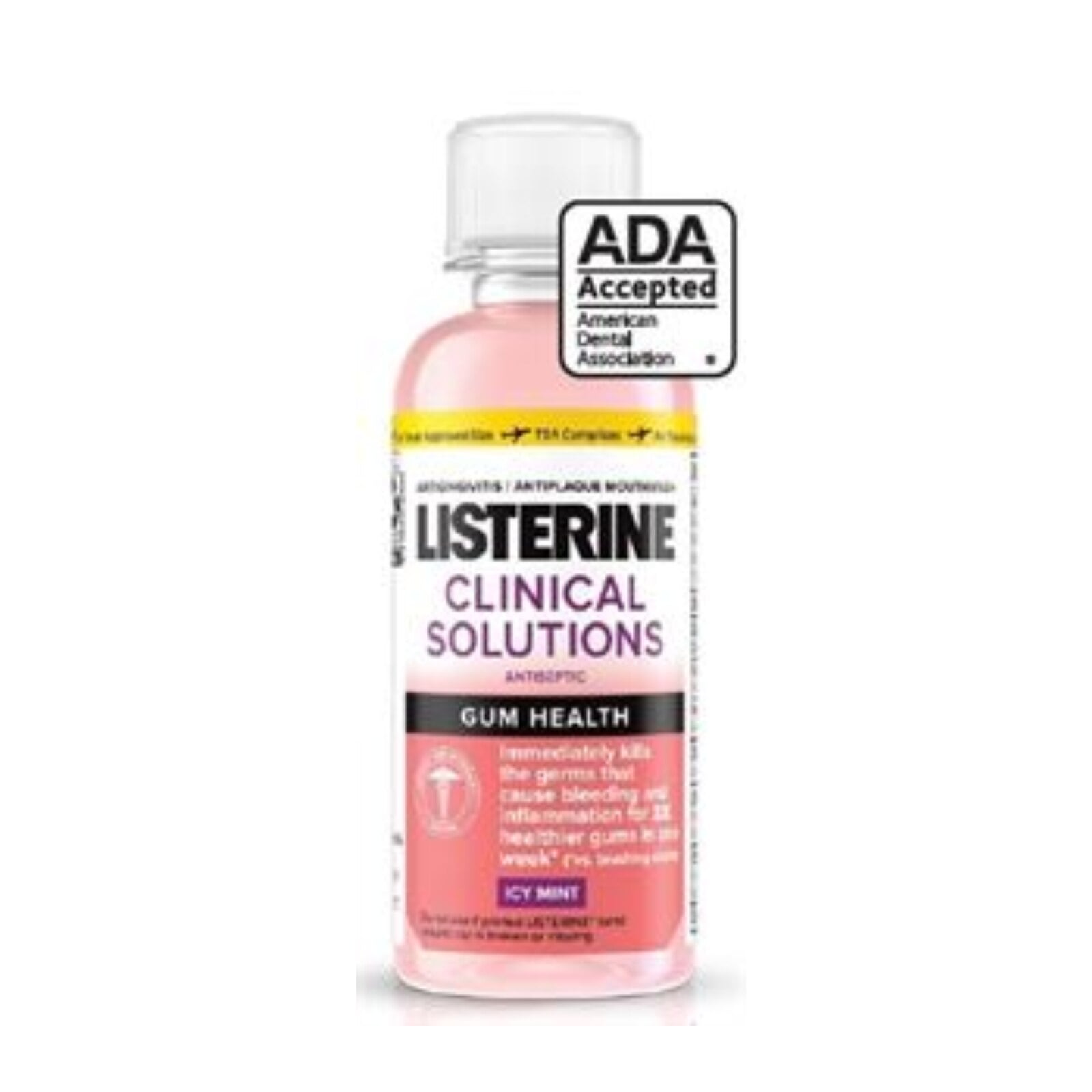 Listerine Clinical Solutions Gum Health Antiseptic Mouthwash, Icy Mint, 95mL (3.2oz) Bottle, 24/Pk, 35275