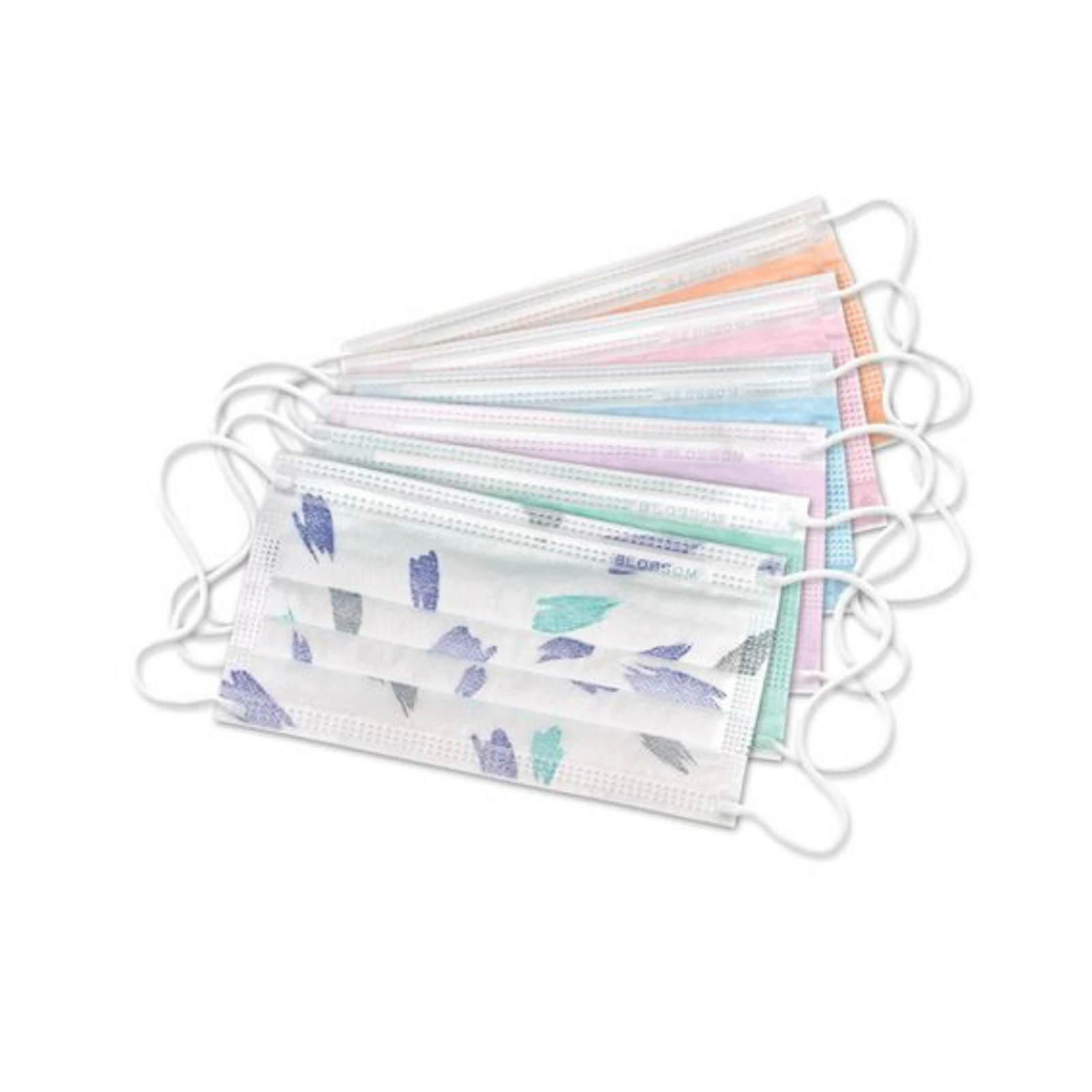 Blossom ASTM Level 2 3-Ply Earloop Surgical Face Mask, Latex-Free, White, 50/Box, FM-W1004