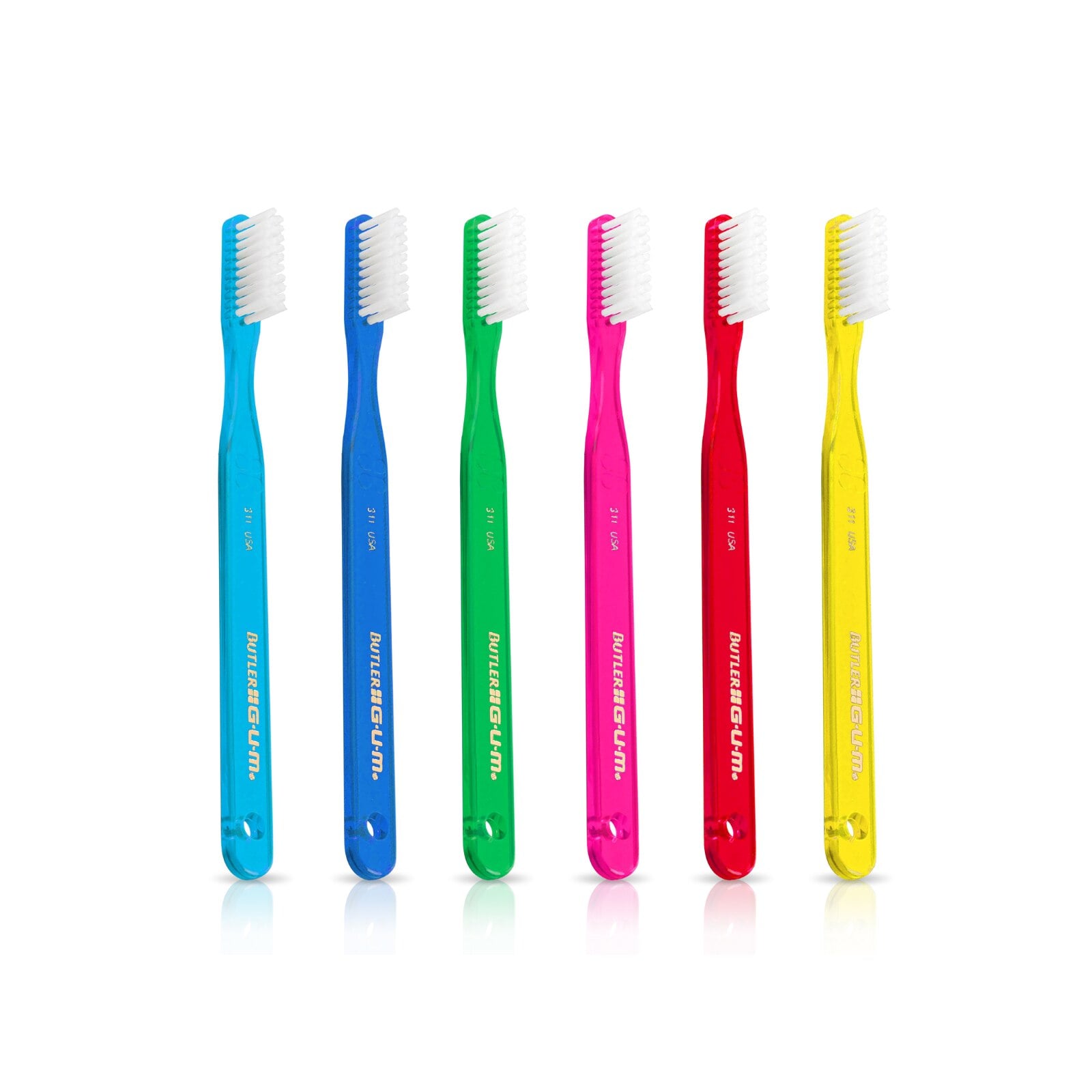 GUM Adult Classic Toothbrush, Soft, Slender, 3-Row, Compact, 12/Pk