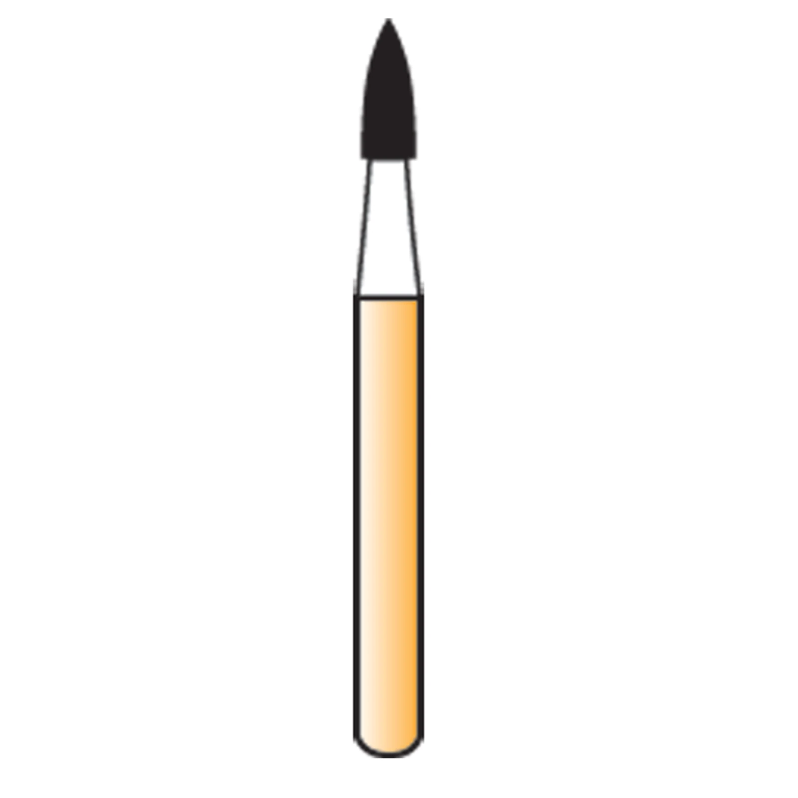 Alpen Carbide Trimming & Finishing Bur, Flame, 12-Blade, Friction Grip, #7104, 1.4 mm Diameter, 5/Pack