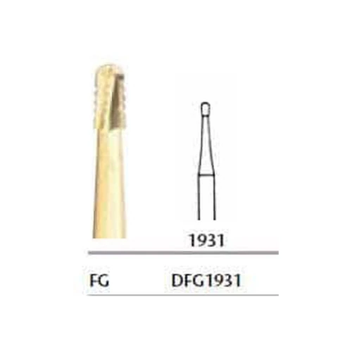 Miltex Carbide Bur FG 1931, Fine Crosscut Pear Shape, Friction Grip, 5/Pk