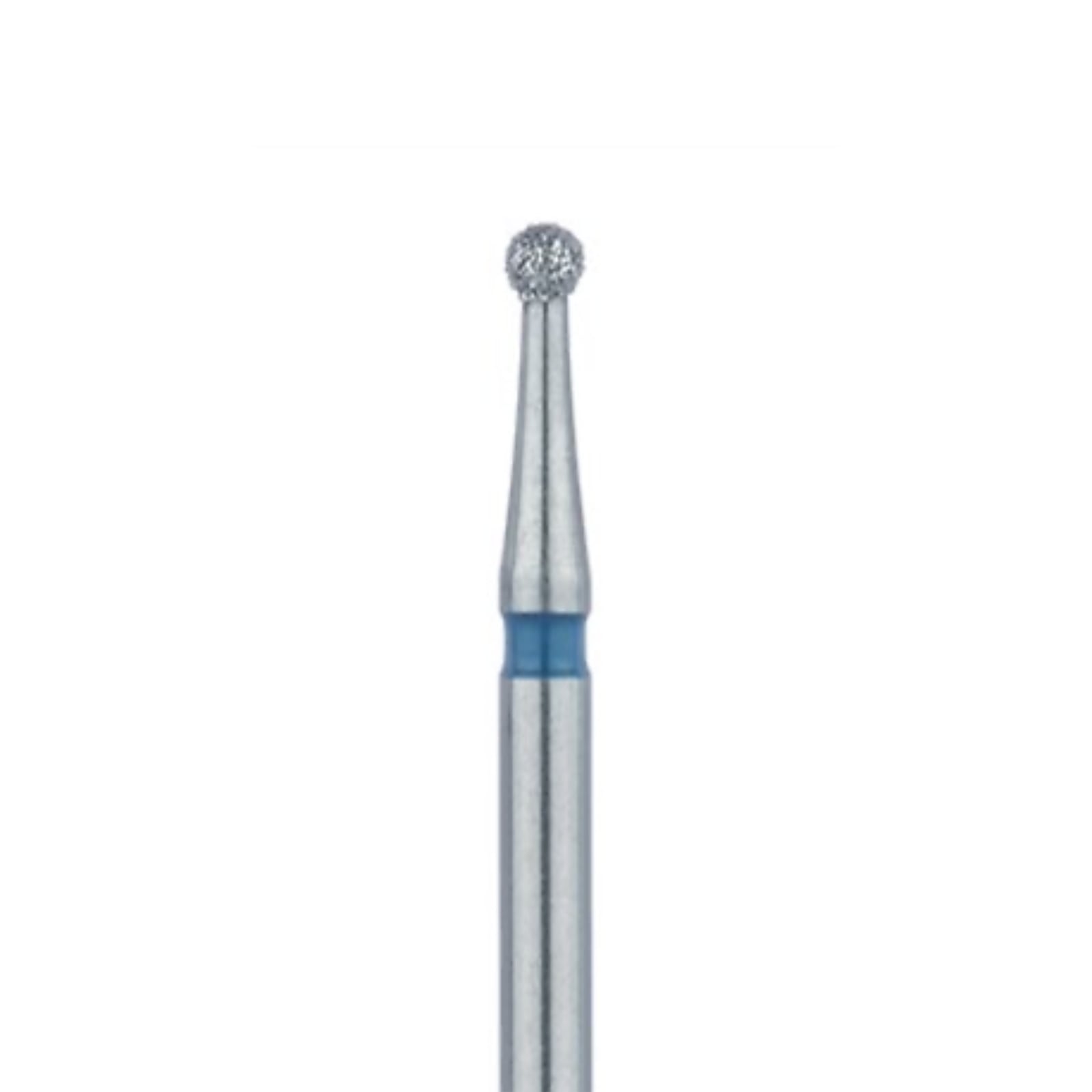 Meisinger 801L-014-FG Medium Diamond Bur, Long Round 1.4mm, Friction Grip, 5/Pk