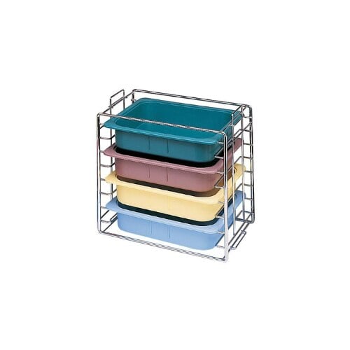 Plasdent Chrome Tub Rack, Long Side Loading, 15" W x 9-3/4" D x 14-1/8" H, Holds 4 Tubs