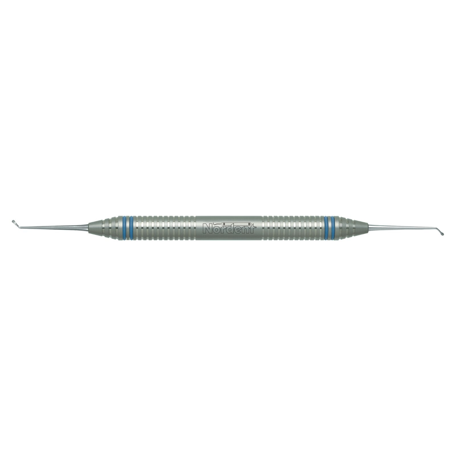 Nordent Excavator DE Anterior Spoon #5, Double End, 1.2mm Spoon, 4.0mm Shank, 50° Angle, DuraLite ColorRings Handle, Stainless Steel
