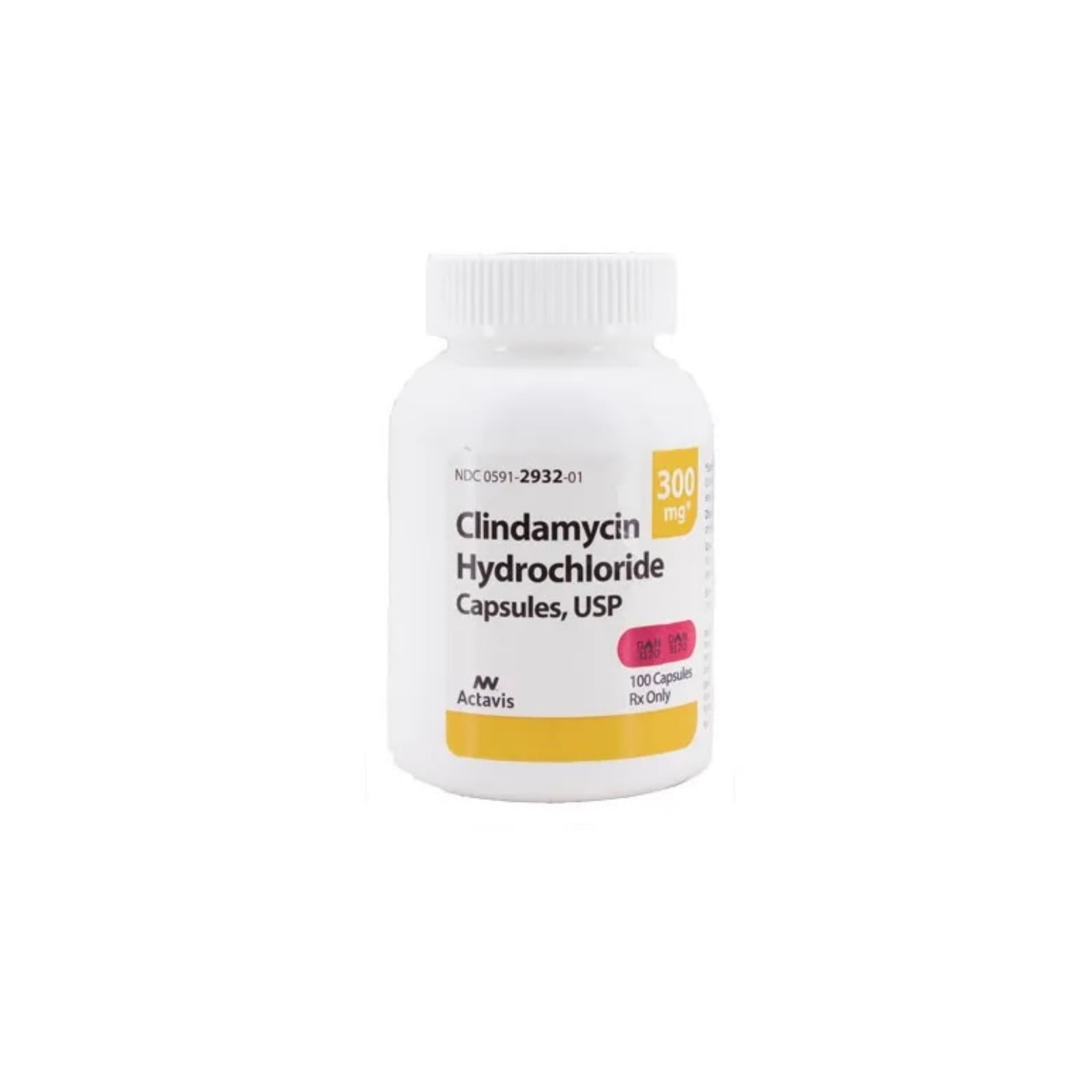 Clindamycin HCl 300 mg Capsules, 100/Bottle