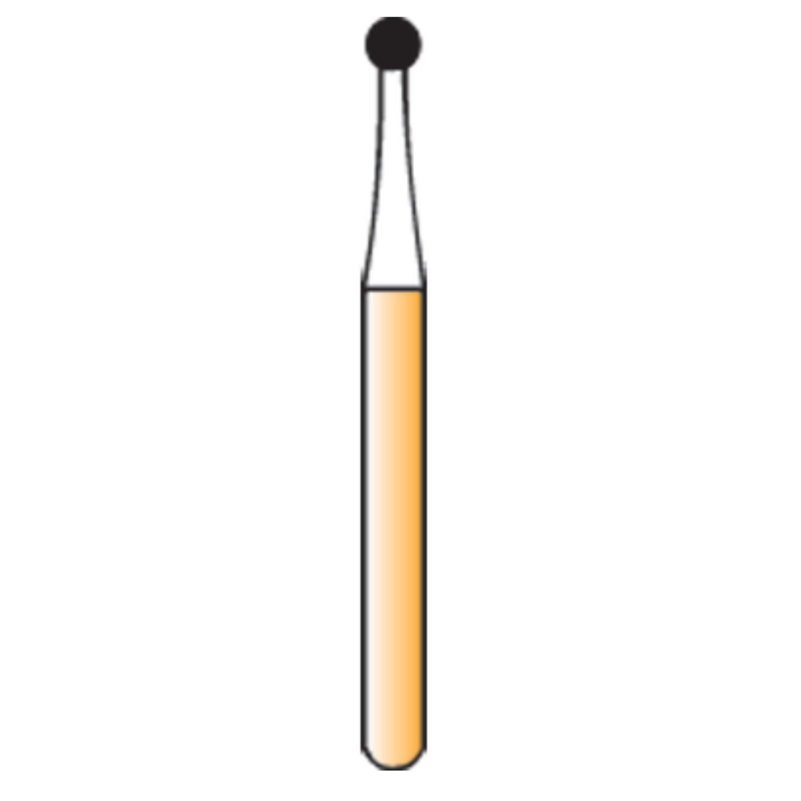 Alpen Carbide Trimming & Finishing Bur, Round, 12-Blade, Friction Grip, #7004, 1.4 mm Diameter, 5/Pkg