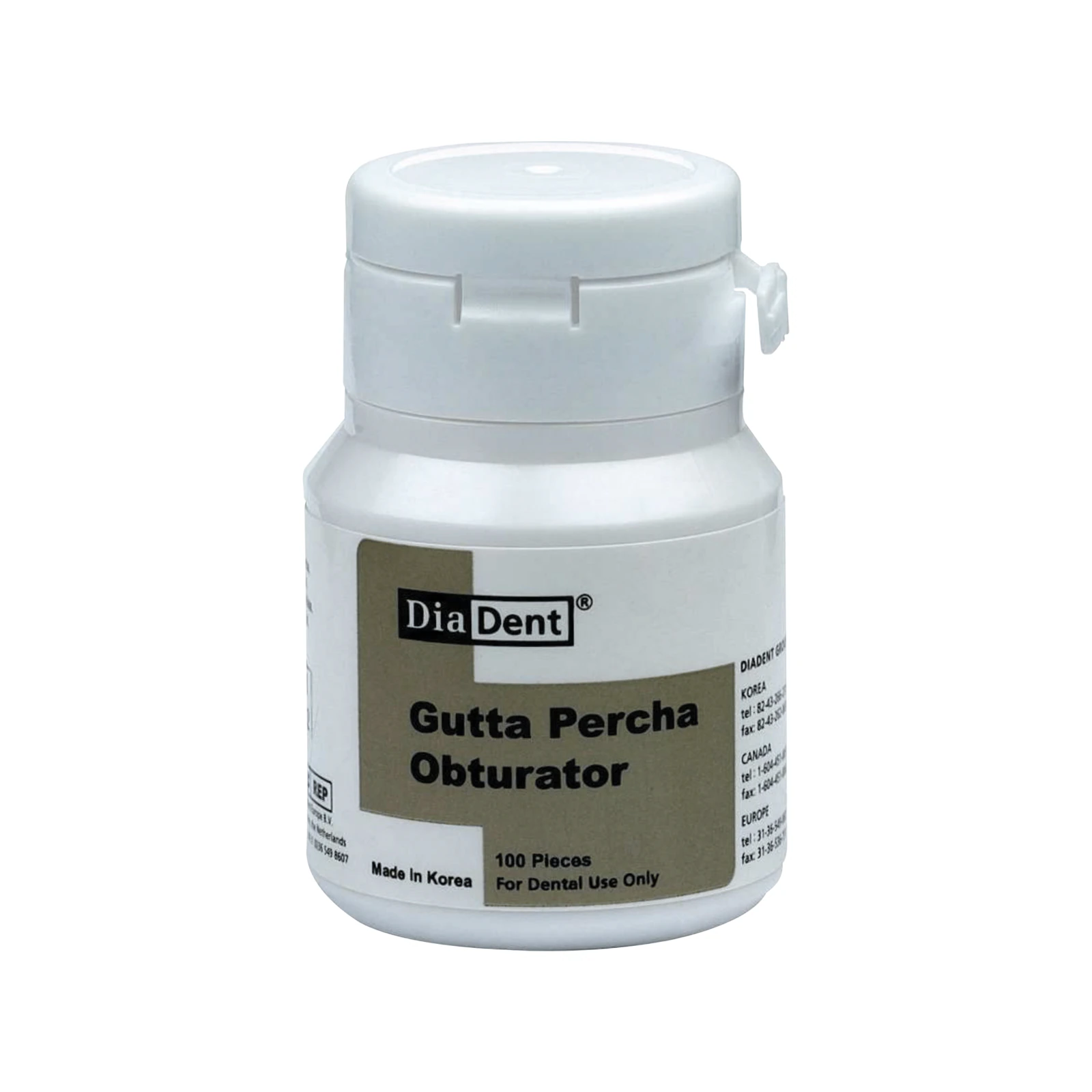 DiaDent Gutta Percha Obturator Pellets, Medium, 100/Bottle, 181-101