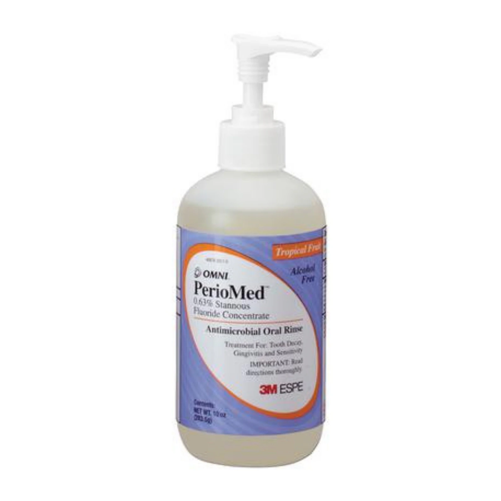 PerioMed 0.63% Stannous Fluoride Oral Rinse Concentrate, Tropical Fruit, 10 oz, 24/Case