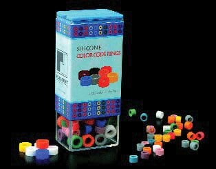 Color Code Rings, Small, White, Silicone Instrument Identification Rings, 60/Box