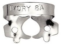 Ivory Rubber Dam Clamp #8A Winged Molar, Stainless Steel, 50057336