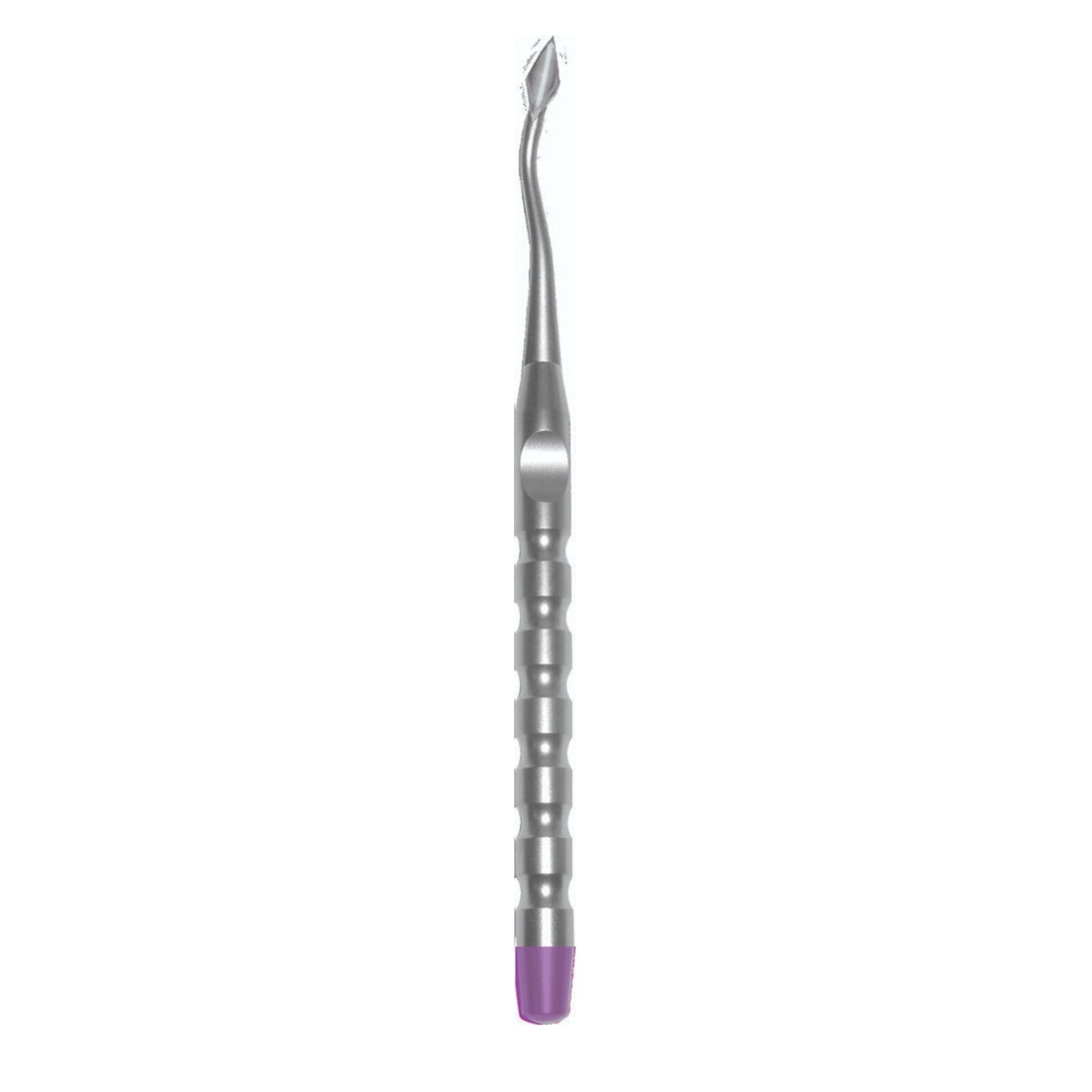 X-Otome Beveled Spade Angled Distal, Purple End Cap, Stainless Steel, Each