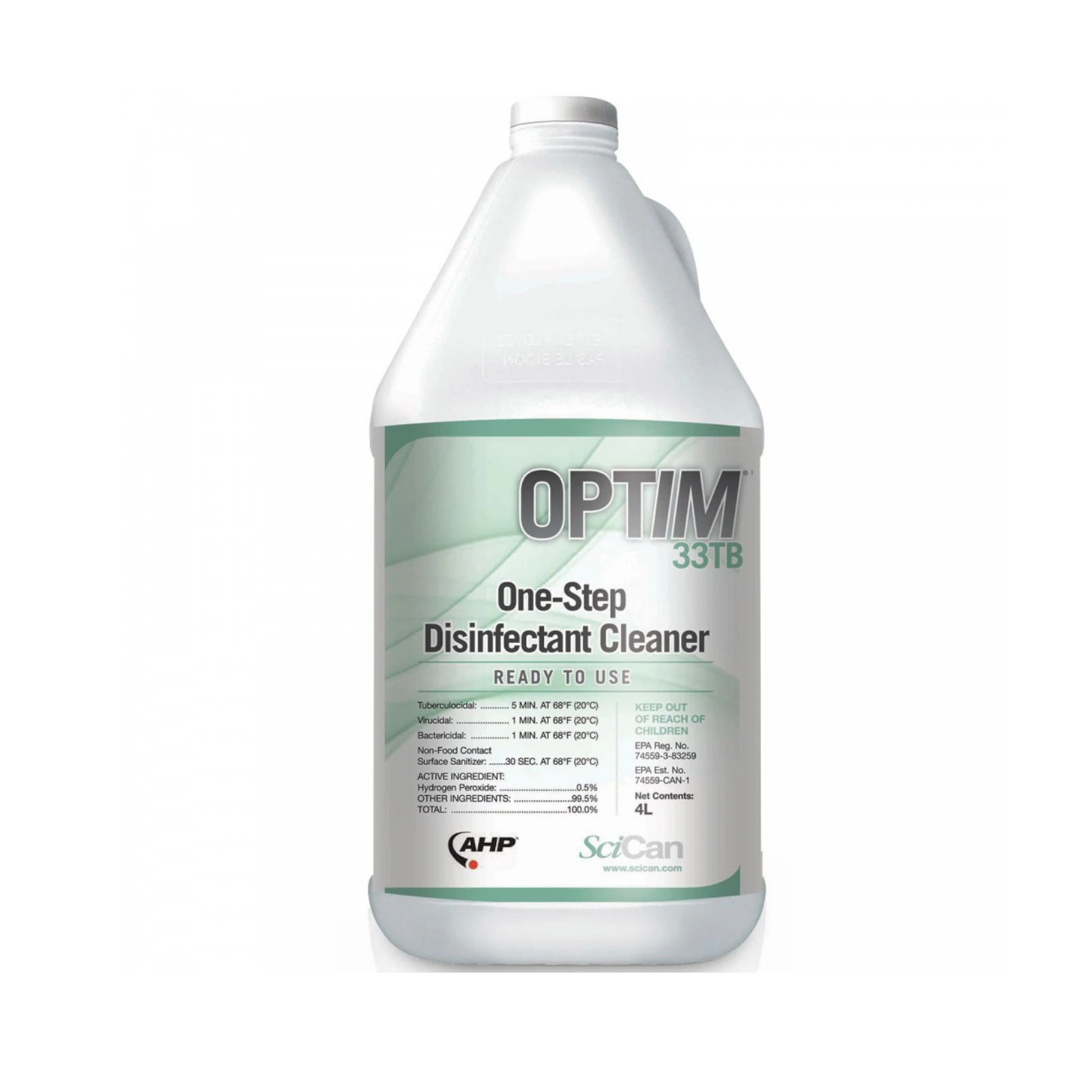Optim 33TB Disinfectant, 1 Gallon Bottle, 4/Case