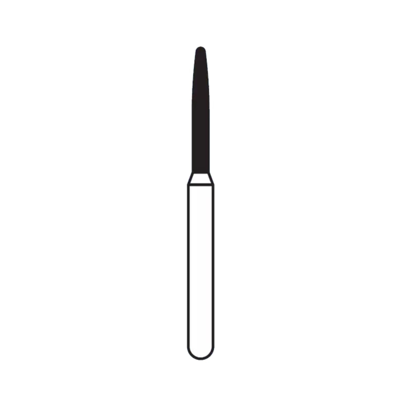 Solo Diamond® Single-Use Diamond Burs FG, Flame, 1510.8, 1.0mm, Fine, Pkg/25