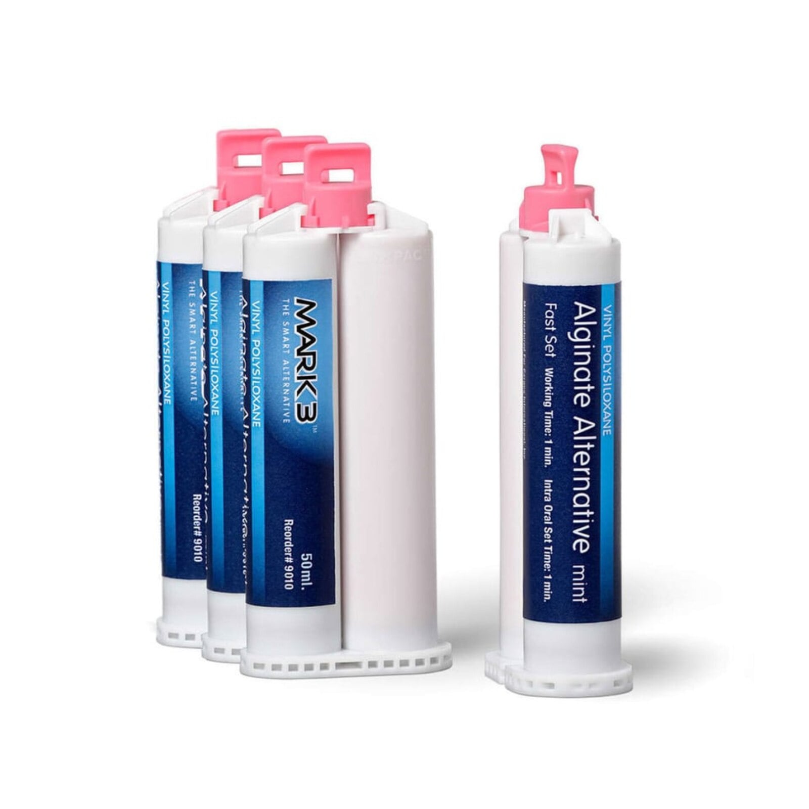 MARK3 Alginate Alternative Vinyl Polysiloxane Impression Material, 50mL Cartridges, Fast Set, 4/Pk
