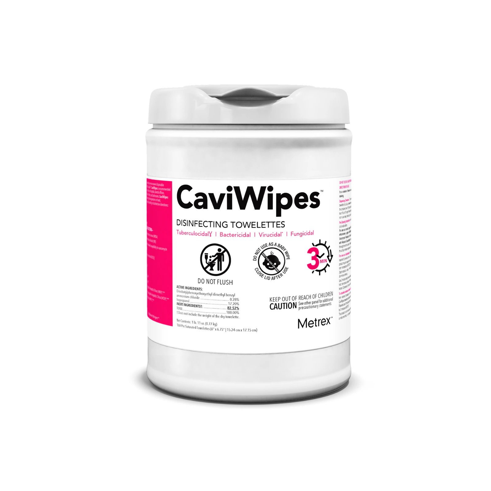 Metrex CaviWipes Large Disinfecting Towelettes, 160 Wipes/Can, 12 Cans/Case (1920 Wipes Total)