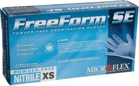 Microflex Freeform SE PF Nitrile Examination Gloves, Powder-Free, Latex-Free, X-Large, Blue, 100/Box