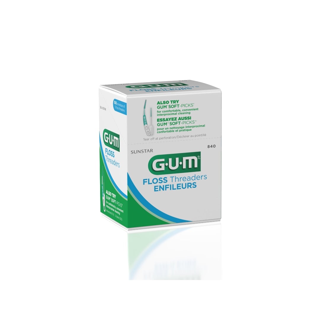 GUM Eez-Thru Floss Threaders, 5 per Envelope, 100 Envelopes per Box