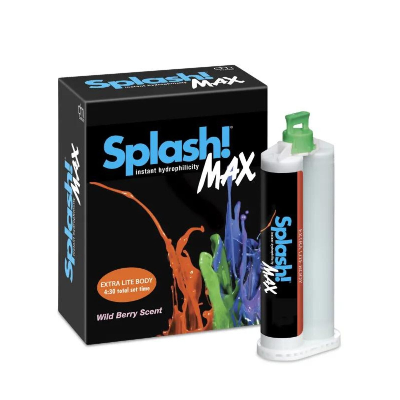 Splash Max Premium VPS Regular Set Impression Material, Extra-Lite Body, 50 mL Cartridges, 2/Pkg, Wild Berry, SPD1613