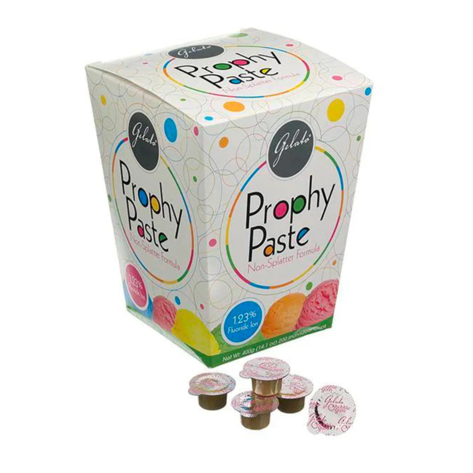 Gelato Prophy Paste with Fluoride, Coarse Grit, Orange Sherbet, Unit Dose Cups, 2g, 200/Box