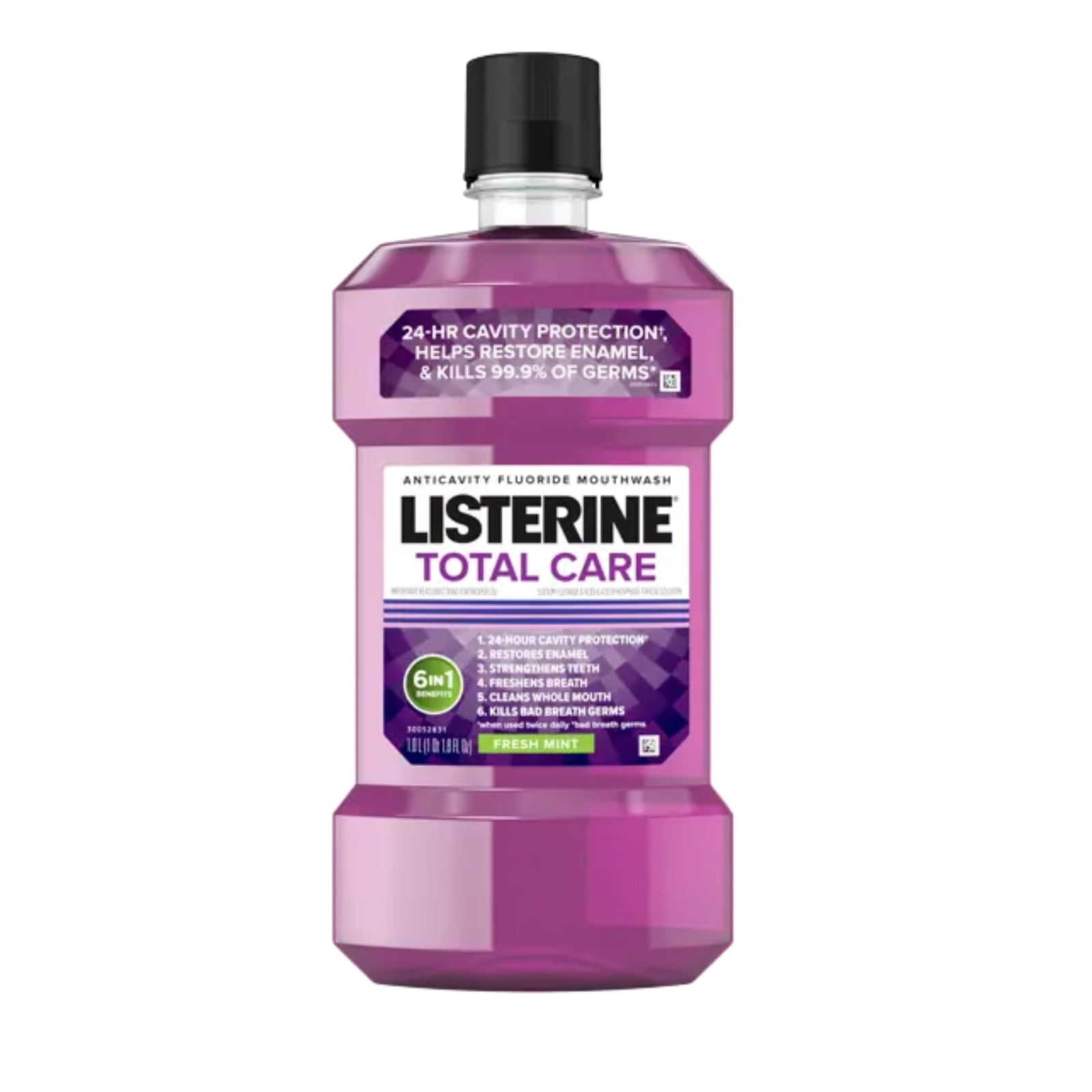 Listerine Total Care Fresh Mint Anticavity Mouthwash, 1 L Bottle, 6/Case, 30635