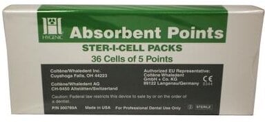 Hygenic Ster-I-Cell Absorbent Paper Points, Coarse, 180/Box, H03205
