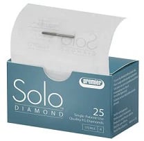 Solo Diamond® Single-Use Diamond Burs FG, Football, #1920, Medium Grit, 2.0mm Head Diameter, 5.0mm Head Length, Sterile, Pkg/25 (368020M)