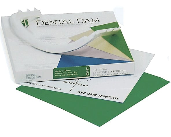 Coltene HySolate Non-Latex Dental Dam, 5" x 5", Medium, Green, 15/Box, H09928