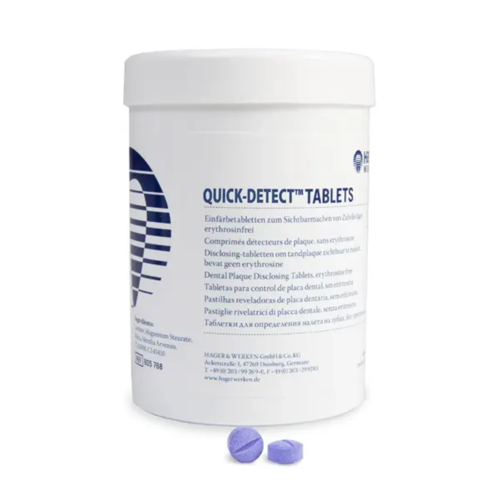 Hager Worldwide Quick-Detect Plaque Disclosing Tablets, 250 Tablets per Jar