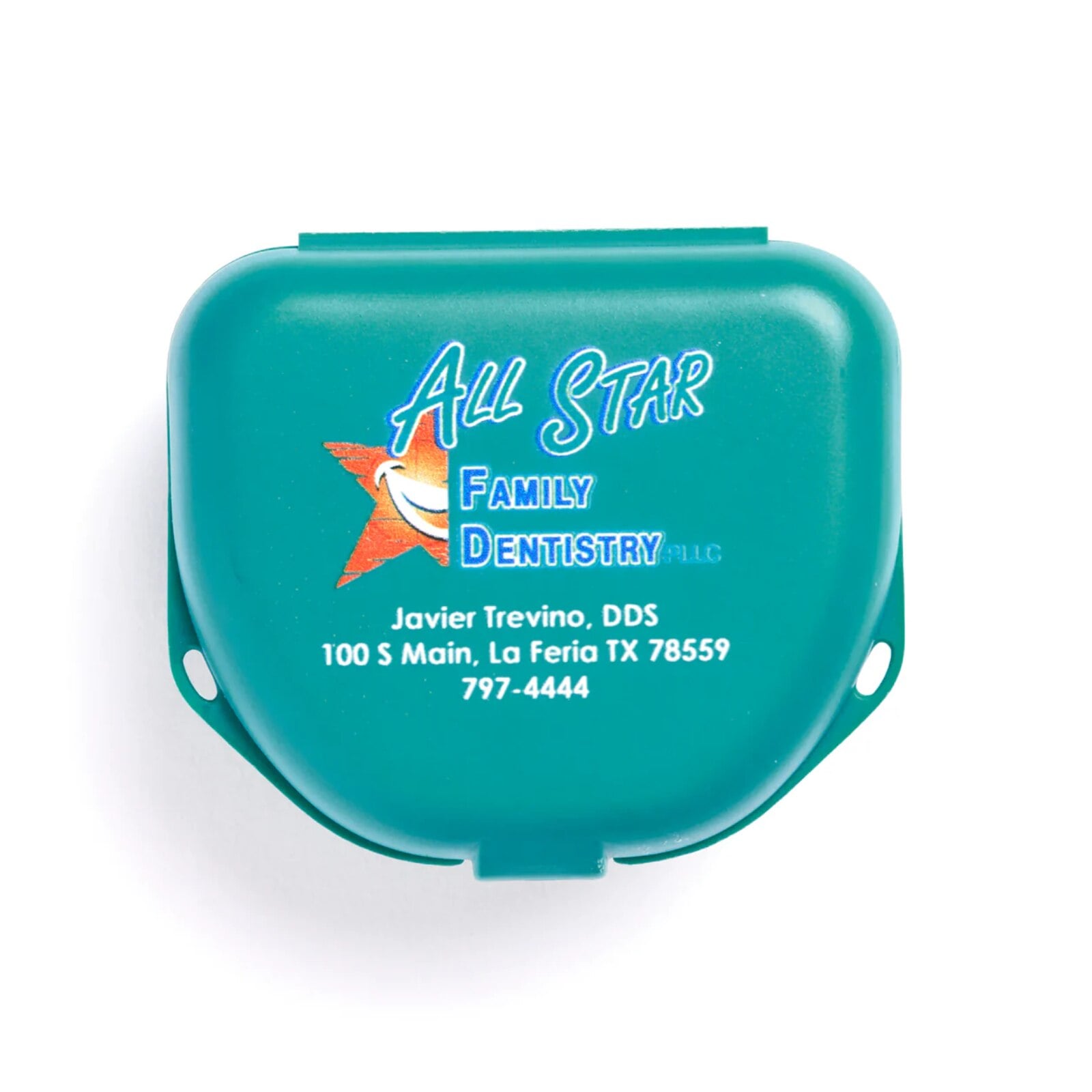 Zirc Imprinted Retainer Box, 1" Deep, Teal, 144/Pack, 25V500J