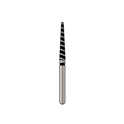 Alpen x1 TurboCut Single Use Diamond Bur, FG, Round End Taper, Super Coarse, Black, #856L-018, 1.8mm Diameter, 11.0mm Length, 25/Bx, X856LTC018