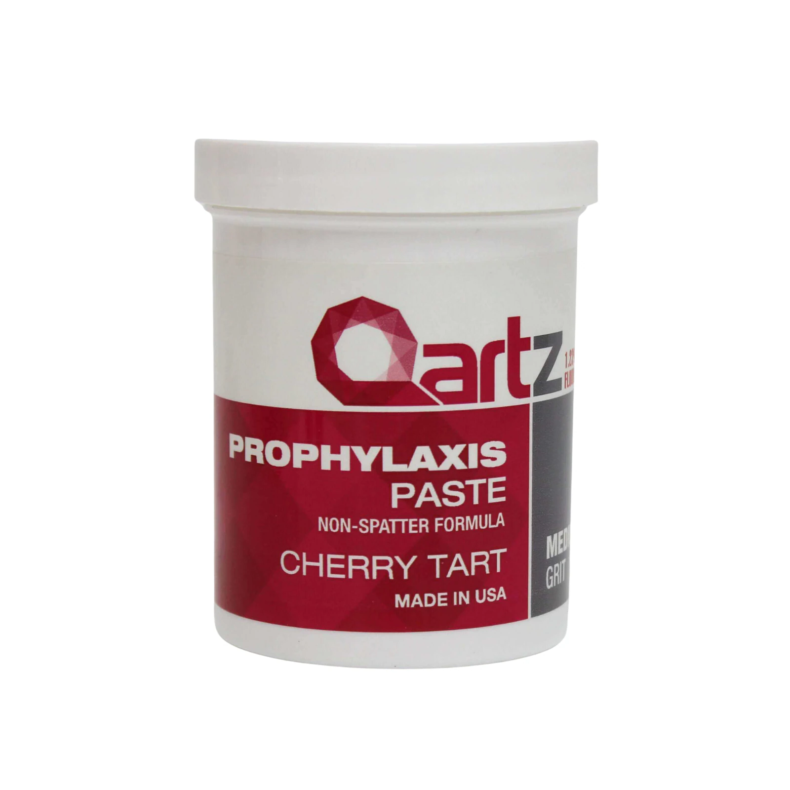 QARTZ Prophy Paste Medium, Cherry Tart Flavor, with Fluoride, Non-Splatter, 12oz Jar, 58-00029