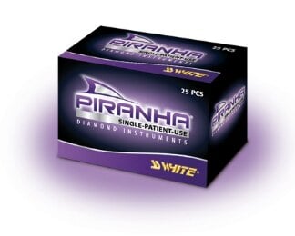 SS White Piranha Single-Use Diamond Bur, FG, Medium Grit, LO4009M, 25/Pk