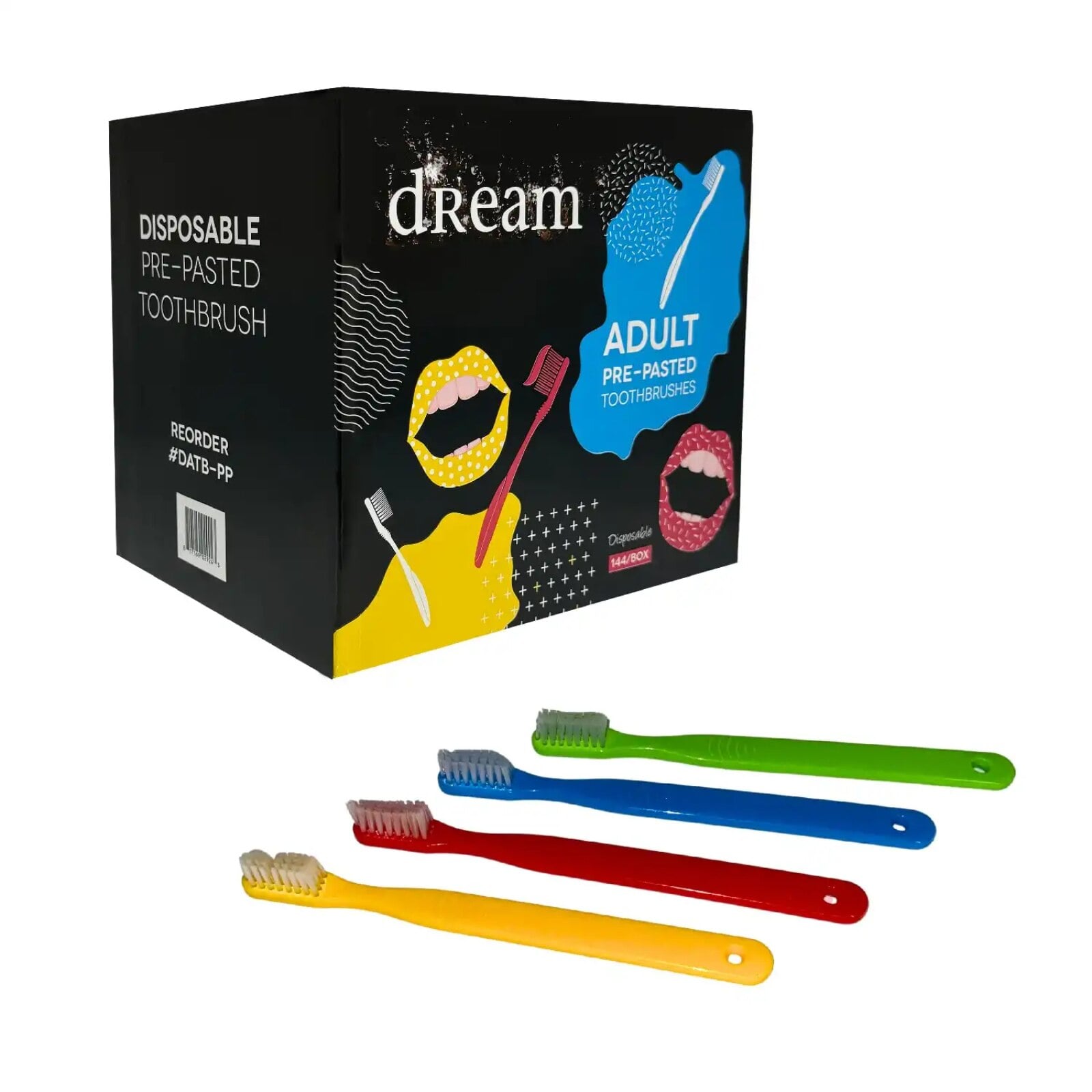 Disposable Toothbrush with Paste, 144/Case