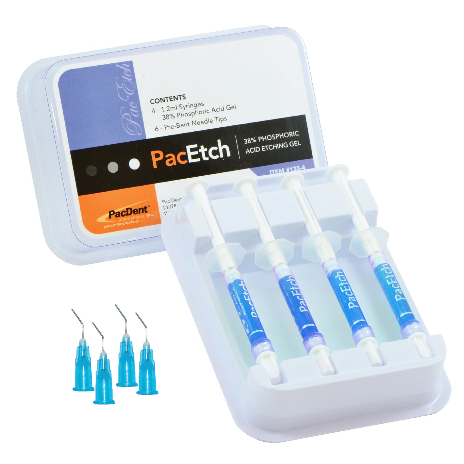 PacEtch Etching Gel, 38% Phosphoric Acid, 1.2 mL Syringes, Econo Pack of 36, #135-E