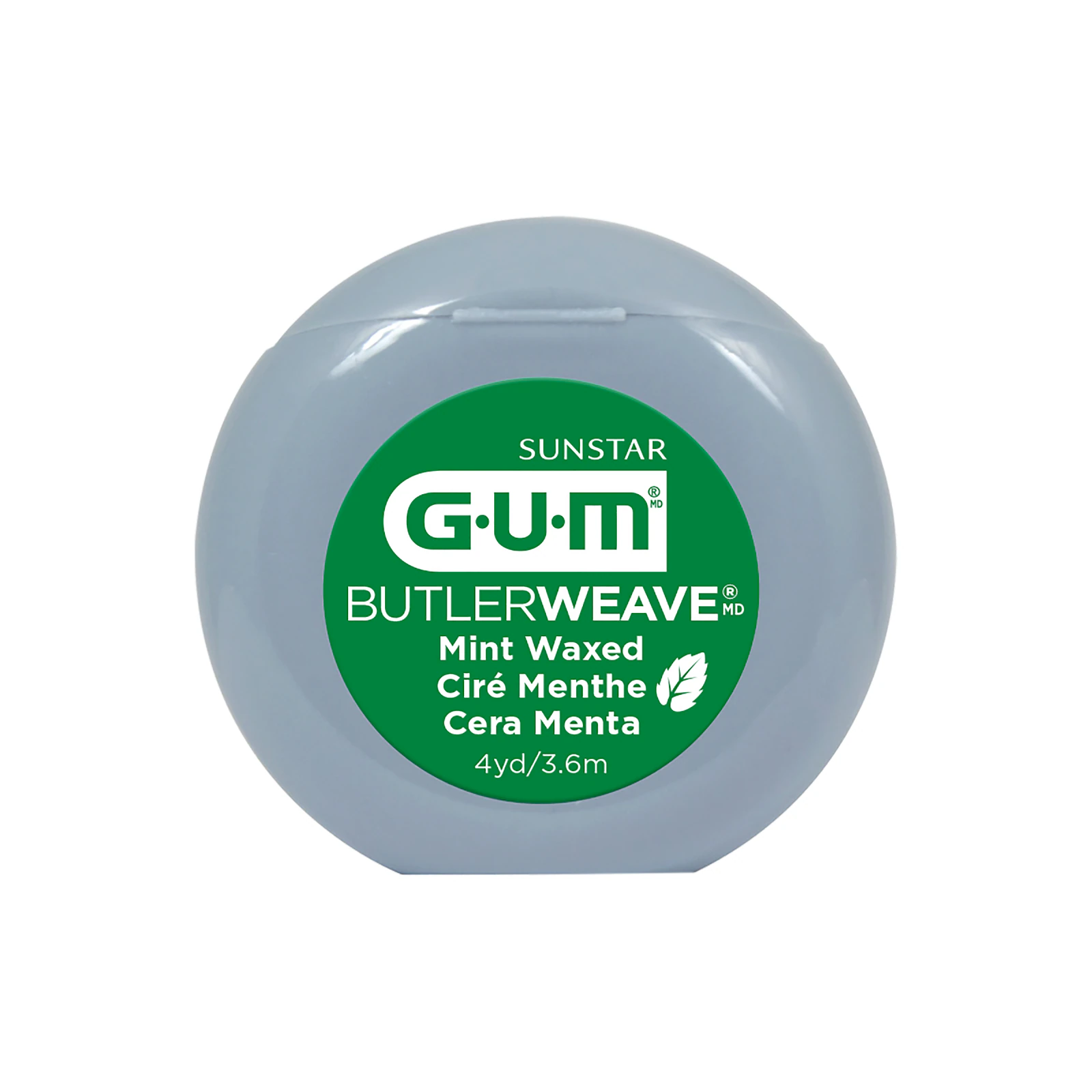GUM ButlerWeave Waxed Dental Floss, Mint, 4 yds, 144 Dispensers/Box, 1815P