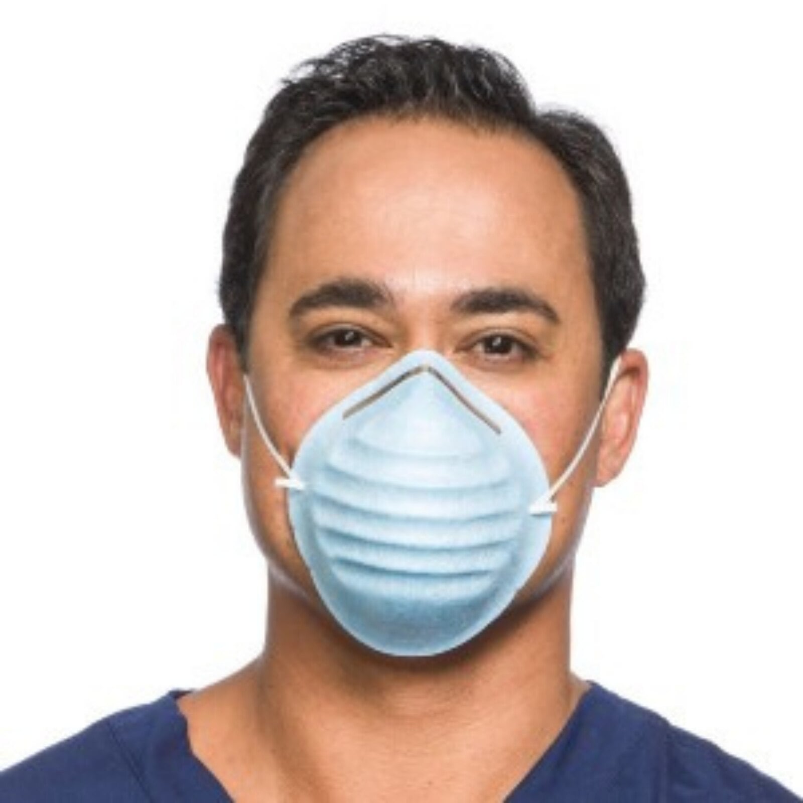 Halyard Standard Cone Mask with Headband, Blue, 50/Box