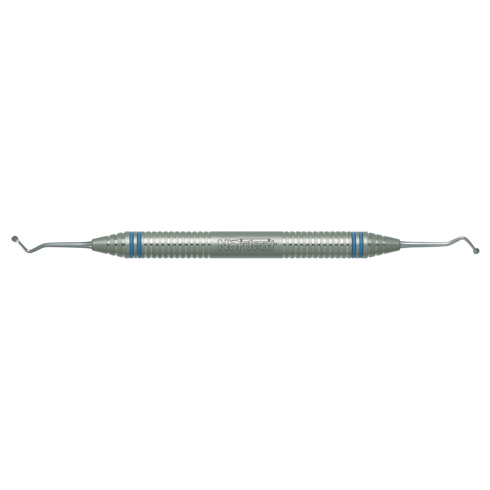 Nordent Excavator DE Spoon #4 (Size #20), 2.4mm Head Diameter, DuraLite ColorRings Handle, Double End, Stainless Steel