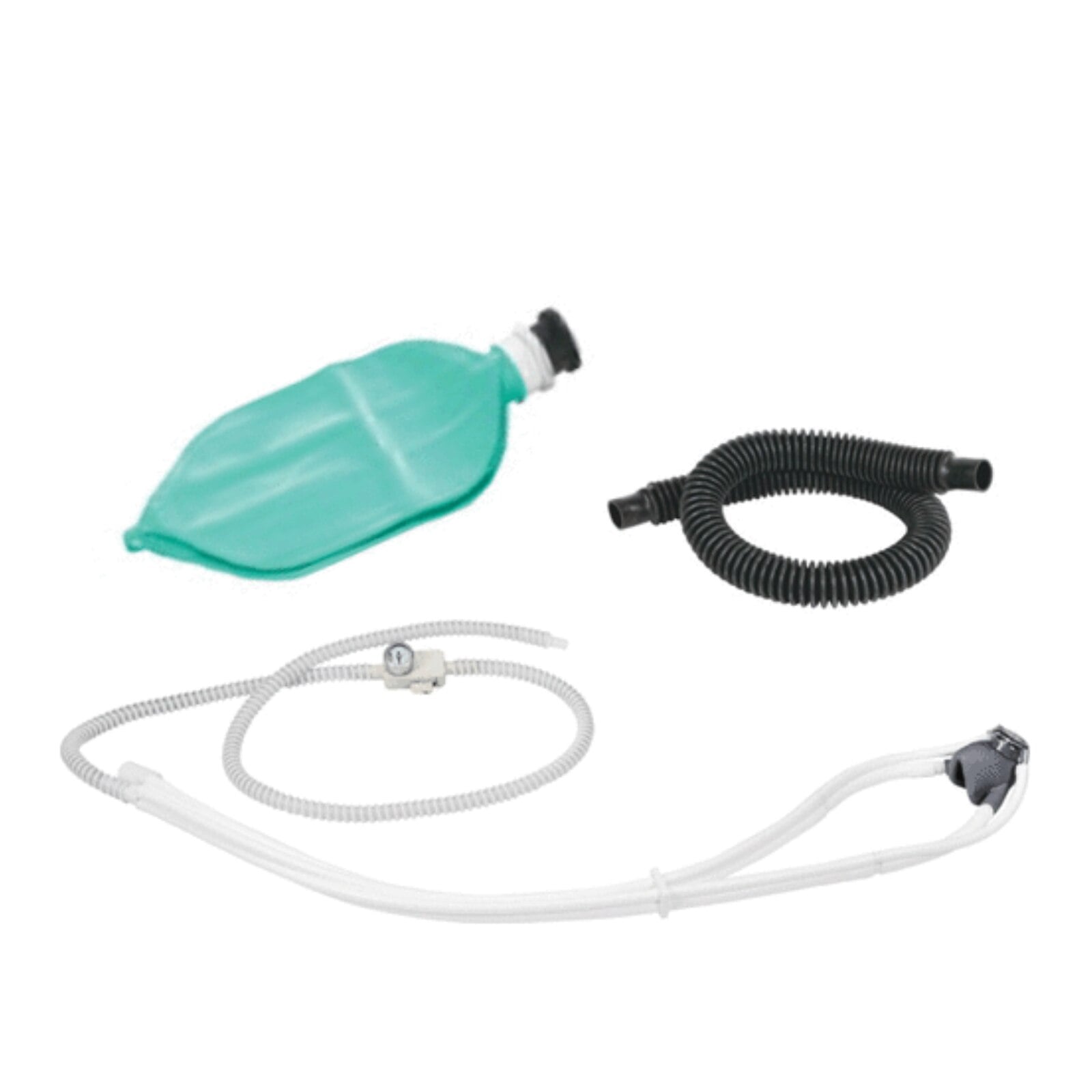 Belmed Large Hood Scavenger Package with Rubber Goods, Autoclavable Hood, 3L Breathing Bag, 22mm Corrugated Tube