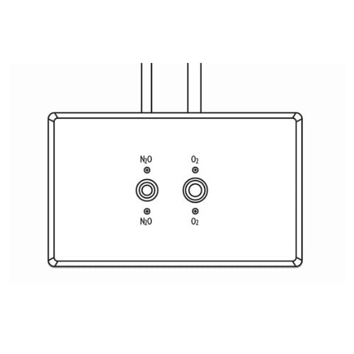 Recessed Quick-Connect Dual Outlet for Nitrous Oxide and Oxygen (N2O-O2), White, Accutron/Porter Compatible