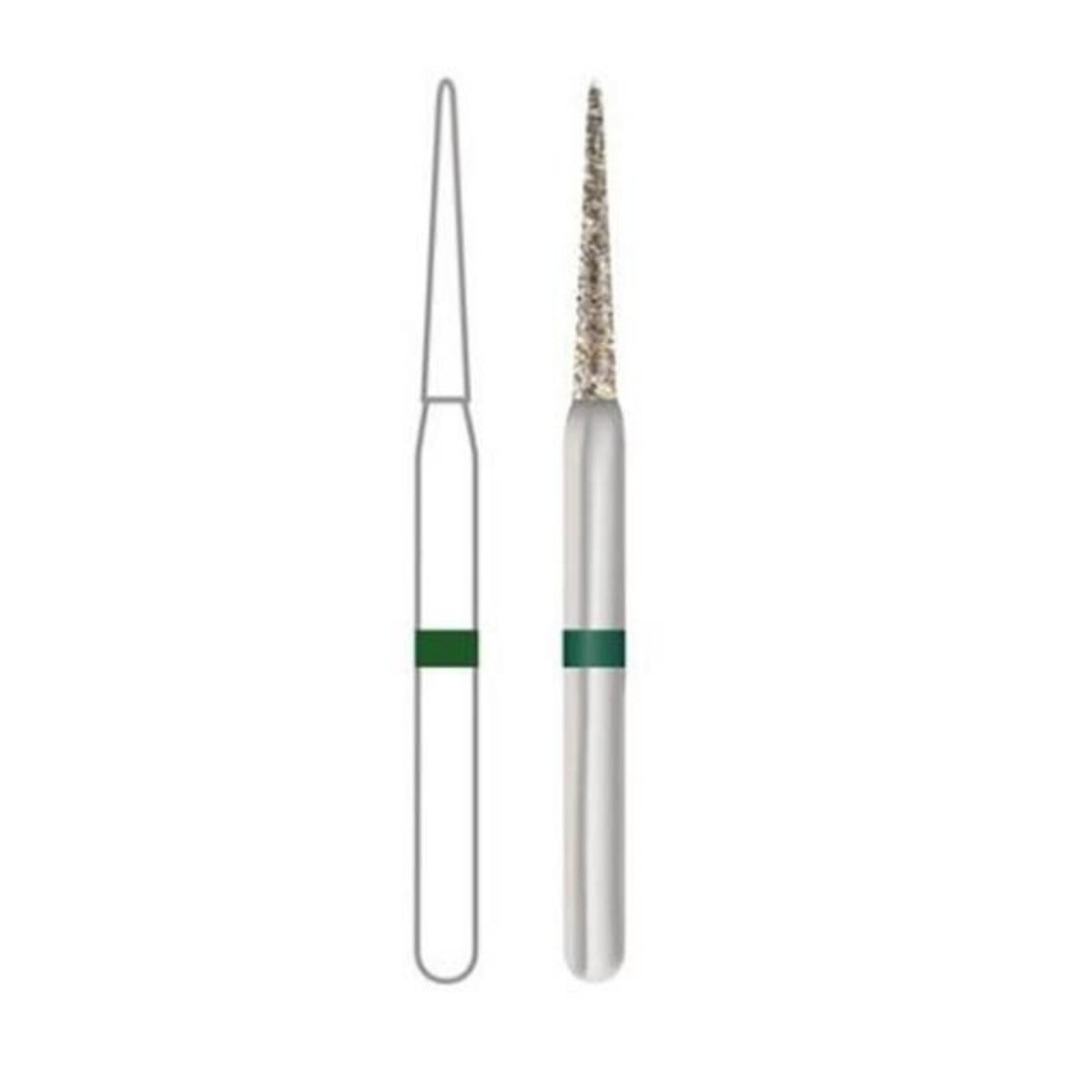 Midwest ONCE Sterile Diamond Bur 859-012C, Coarse, Needle, Friction Grip, 1.2 mm Diameter, 10.0 mm Length, 25/Pk, 1859012C