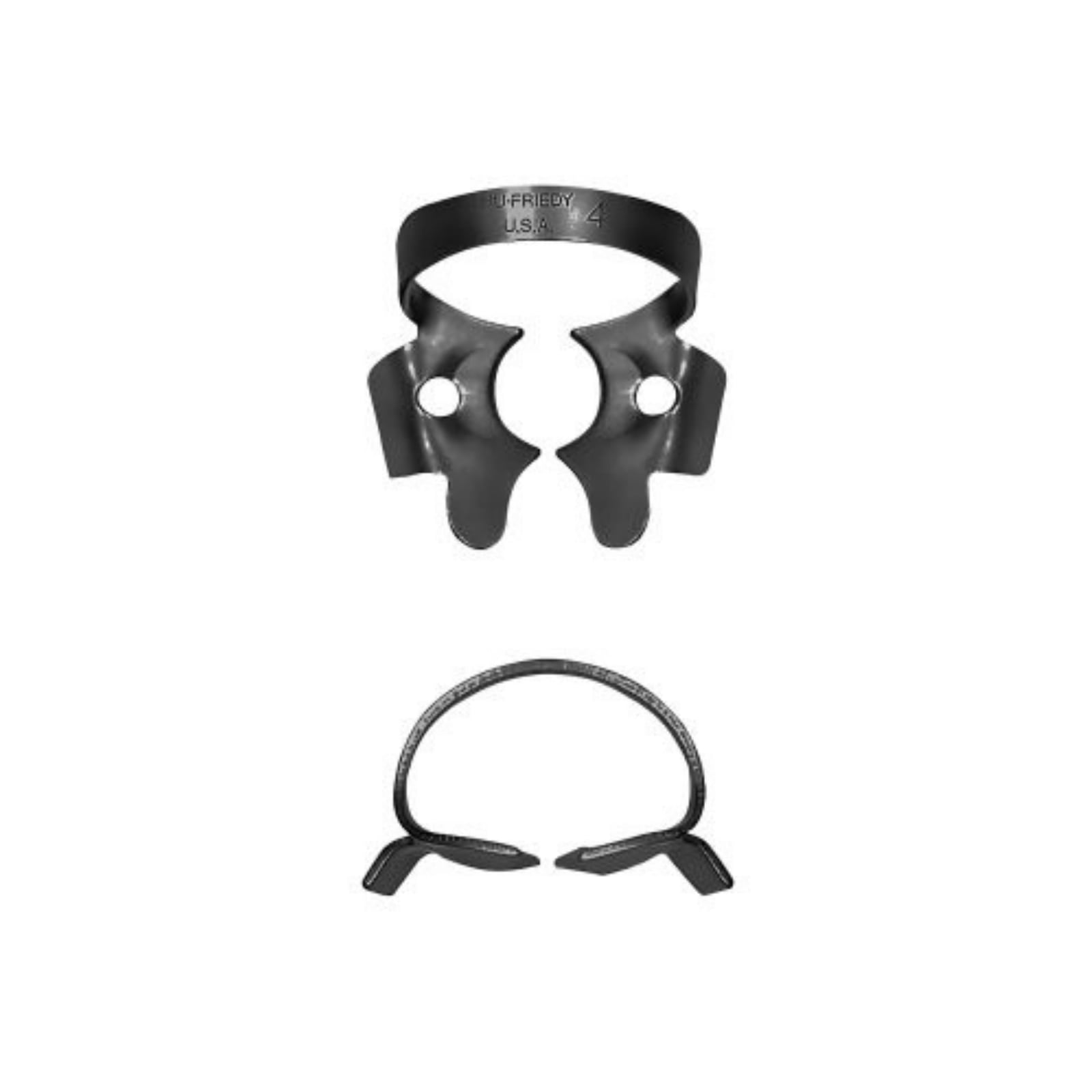 Hu-Friedy Satin Steel Rubber Dam Clamp #4, Winged, Small Upper Molars, 1 Each, RDCM4