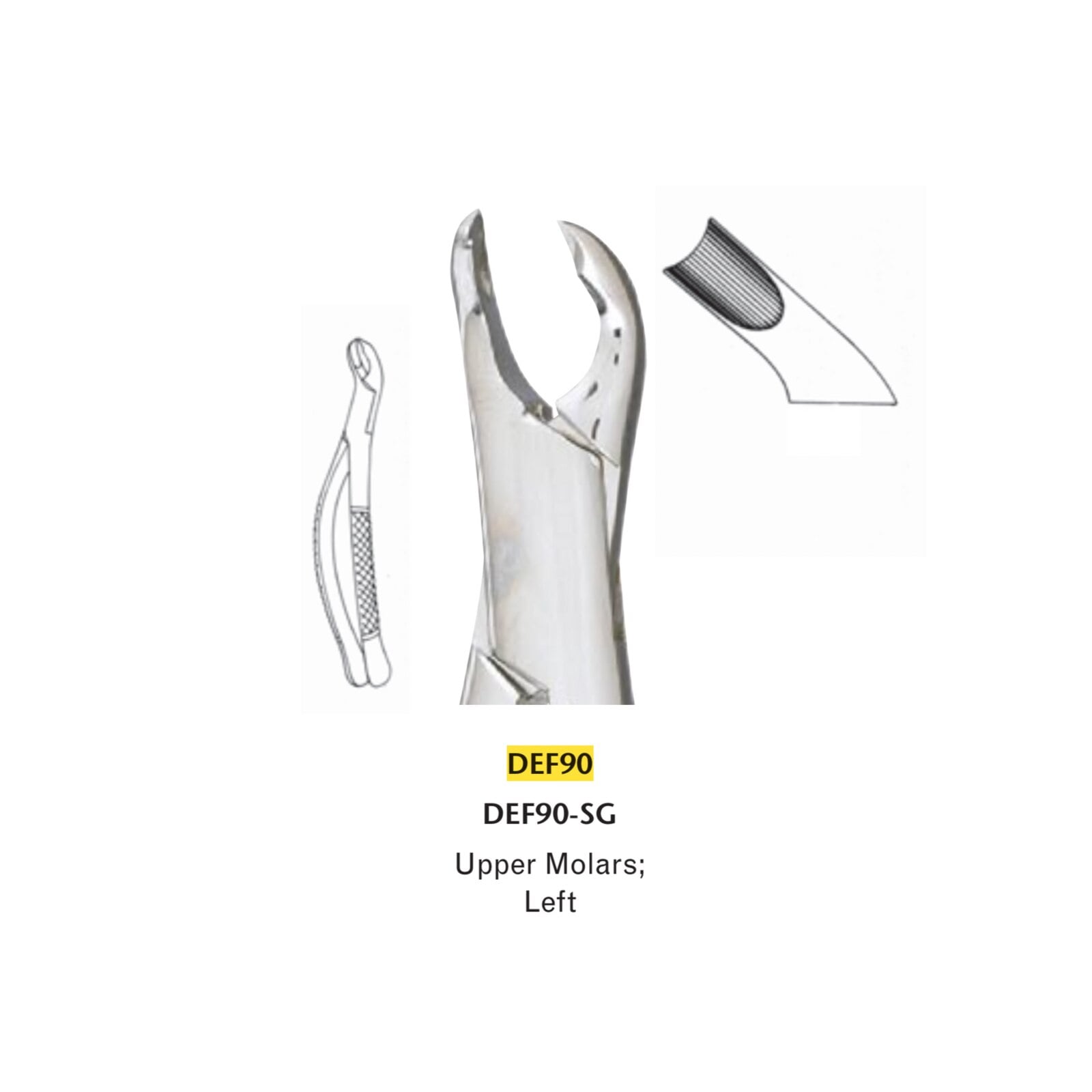 Miltex Extracting Forceps #90, Upper Molar Left, German Stainless Steel, DEF90