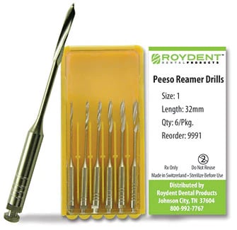 Roydent Peeso Reamer, 28mm, Size #3, Stainless Steel, 6/Pkg